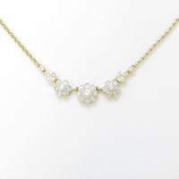 K18YG／K18WG フラワー ダイヤモンドネックレス
