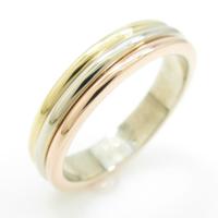 カルティエ スリーゴールドウエディング リング