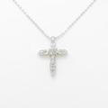 K18WG クロス ダイヤモンドネックレス