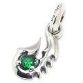 BWL(ビルウォールレザー) Fish Hook Charm w/Stone フィッシュフックチャーム/グリーンCZ　C335