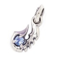 BWL(ビルウォールレザー)　フィッシュフックチャームペンダントw/ストーン(アクアマリン)　C335