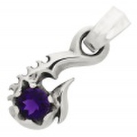 BWL(ビルウォールレザー)　ミディアムフィッシュフックW/アメジスト　PN870