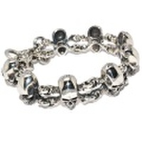 CRAZY PIG DESIGNS(クレイジーピッグ)　3D SKULL&CROSS BONE BRACELET ３Ｄクロスボーンスカルブレスレット　#845b