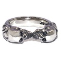 CRAZY PIG DESIGNS(クレイジーピッグ)　TWO SKULL TUDOR RING RING #586