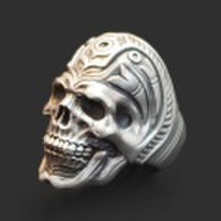 Dualflow（デュアルフロウ）haida skull ring　【DFR-15】