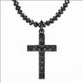 GEREZZA-ジュレッツァ-シルバージルコニアブラッククロスネックレス