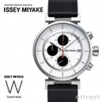 ISSEY MIYAKE イッセイ ミヤケ W ダブリュ SILAY003 腕時計 通常サイズ Φ43mm カラー：白仕上げ＋黒サブダイアル バンド：黒皮革バンド デザイン：和田 智