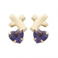 K10 クロス＆ハート　アイオライトピアス 46-5614