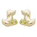 K10 子犬＆ペリドットピアス 46-5623