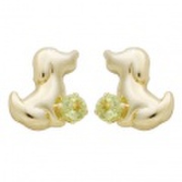 K10 子犬＆ペリドットピアス 46-5623