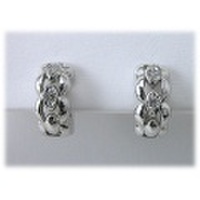 K14WG ダイヤモンドイヤリング ピアリングタイプ