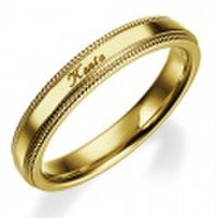 K18YG 　ミルグレイン・エッジマリッジリング（結婚指輪）3mm (N030K178N3*01-K18YG)