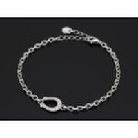 SYMPATHY OF SOUL（シンパシーオブソウル）　Horseshoe Amulet Chain Bracelet - Silver w/CZ（ホースシューアミュレットチェーンブレスレット - シルバー w/キュービックジルコニア）