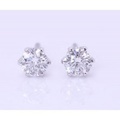Pt900＆チタン ダイヤモンド(0,181ct/0.188ct D VS-1 EX H&C） ピアス