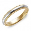 Pt950 ＆ K18YG　ミルグレイン・コンビネーションマリッジリング（結婚指輪）3mm (T030H178N3*01)