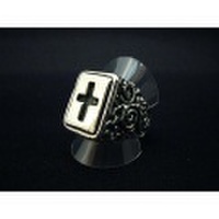 ROYAL ORDER(ロイヤルオーダー)　スワール オールシルバーw/クロスリング　SR49