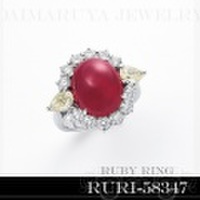 RURI-58347　ルビーリング 大粒 10カラット カボジョン プラチナ900