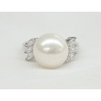 SS 淡水パール＆CZ デザイン リング Part17