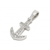 SYMPATHY OF SOUL（シンパシーオブソウル）　Anchor Pendant Medium - Silver w/CZ（アンカーペンダント ミディアム - シルバー w/CZ）