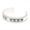 SYMPATHY OF SOUL（シンパシーオブソウル）　Feather Inlay Bangle - Silver（フェザーインレイバングル - シルバー）