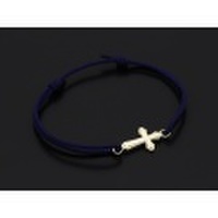 SYMPATHY OF SOUL（シンパシーオブソウル）　Smooth Cross Medium Cord Bracelet - K10Yellow Gold（スムースクロスミディアムコードブレスレット - K10イエローゴールド）