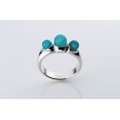 Sea Blue Chalcedony Silver Ring