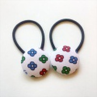 [くるみボタン]おしゃれな小花柄2つセット[ヘアゴム]