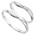 [刻印無料]　プラチナ950ウェーブラインペアリング｜Men’s & Lady’s（セット）　95-1155-1154