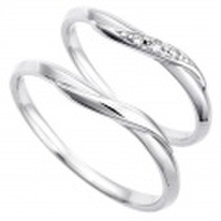 [刻印無料]　プラチナ950ウェーブラインペアリング｜Men’s & Lady’s（セット）　95-1155-1154