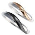 [刻印無料］バイカラーダイヤモンドペアリング｜Men’s & Lady’s（セット）95-2138-2139[受注生産]