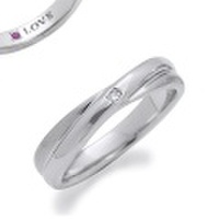 fe-fe スーパースチール リング 指輪 LOVE 刻印 ダイヤモンド ルビー 石 一粒 女性用 Lady’s fe-209 y160625