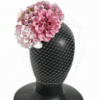 tulle couture◆フラワーガーデン＆チュールヘッドドレス◆ピンクmix（バードケージベール付）