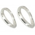 【2本セット特価！文字入れ無料！ピンクゴールドでも作成可能】 高品質K18ホワイトゴールドリング（ペアコレ）　PC005-006
