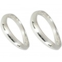 【2本セット特価！文字入れ無料！ピンクゴールドでも作成可能】 高品質K18ホワイトゴールドリング（ペアコレ）　PC005-006