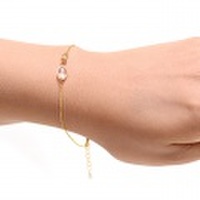 【4月】クォーツ　クロデザイン　オリジナル誕生石ブレスレット