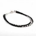 【DUB Luxury｜ダブラグジュアリー】Shine Black 2WG Bracelet　シャインブラック2連ホワイトゴールドブレスレット　OD-2802【ユニセックス】