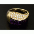 【K18YG イエローゴールド】 指輪　リング　アメジスト2.99ct　ダイヤモンド0.56ct 12.5号　9.6g　レディース　32385-0　ジュエリー　人気