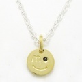【NEXTLABEL】スマイルチャームペンダント/BKCZ・GD≪真鍮チェーン付≫