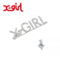 【ゆうパケット可送料205円】X-girl(エックスガール) RHINESTONE EAR CLIPS 05182023 ラインストーンロゴイヤリング レディース
