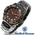 【キャンペーン対象外】 Smith & Wesson スミス＆ウェッソン SWISS TRITIUM DIVER WATCH 腕時計 BLACK/ORANGE SWW-900-OR