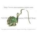 【ネクロマンス NECROMANCE】 エメラルド ボーンハンドピアス Emerald Bone Hand Pierce 翠玉 骸骨 手