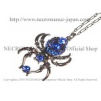 【ネクロマンス NECROMANCE】 ドロップブルースパイダーネックレス Drop Blue Spider Necklace ＜ブルー/Blue/青＞ 蜘蛛