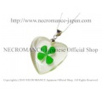 【ネクロマンス NECROMANCE】 ラージハートフォーリーフクローバーネックレス Large Heart Four Leaf Clover Necklace 幸運 ４つ葉