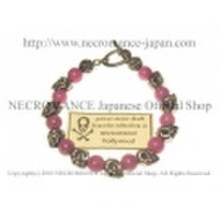 【ネクロマンス NECROMANCE】 ロードナイト スカルブレスレット Rhodonite Skull Bracelet 薔薇輝石 バラ Rose ローズ 骸骨