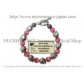 【ネクロマンス NECROMANCE】ピンクキャッツアイシルバーローズスカルブレスレット Pink Cat’s Eye Silver Rose Skull Bracelet 薔薇 骸骨 猫目石
