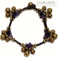 【メール便OK】アメジスト＆ベル・ブレスレット