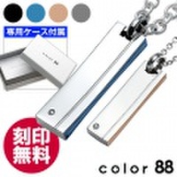 【刻印無料】【ペア販売】color88 ブランド ジルコニア スティックカラー ペア ペンダント 刻印可能 ペア ネックレス ケース&チェーン付 [ステンレスペンダント] 送料無料