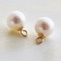 【送料無料】 K18 Little mermaid water pearl pierce charm/6mm（リトルマーメイド淡水パールピアスチャーム）