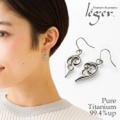 【送料無料】純チタンピアス(フック)ツインハート PF4950pair