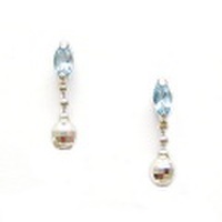 【即日発送可！キラキラミラーボールがアクセント！】 K14ホワイトゴールド ブルートパーズピアス PEWG052